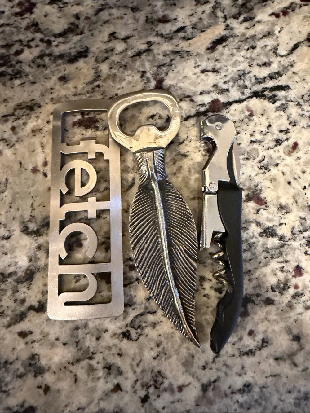 Unbranded Silver Feather Bottle Opener - Decorative Men’s Accessory